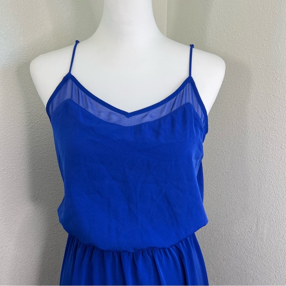 Express Blue Blouson Thin Strap Mini Dress Size Small - Picture 2 of 8